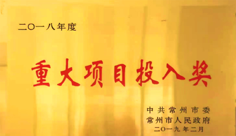 重大項目投入獎